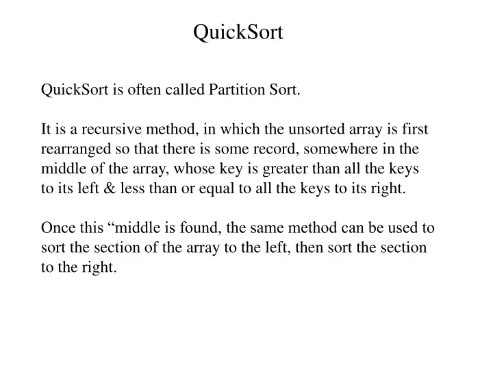 quicksort