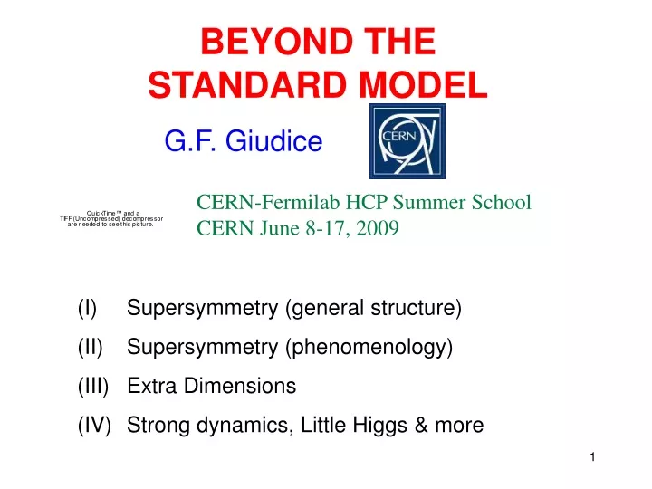 beyond the standard model
