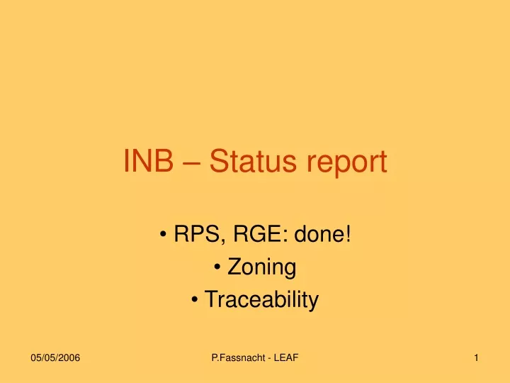 inb status report
