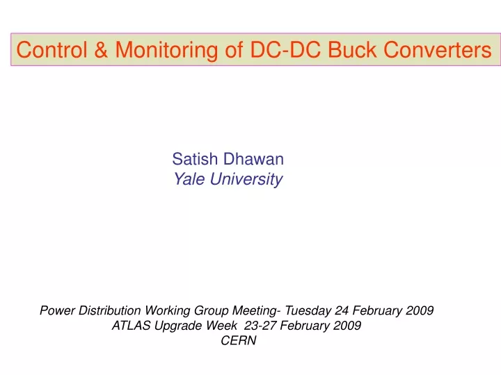 control monitoring of dc dc buck converters
