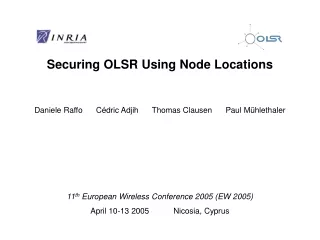 Securing OLSR Using Node Locations