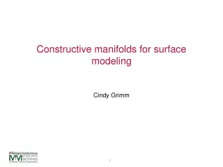 Constructive manifolds for surface modeling