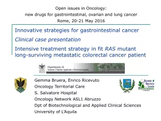 Innovative strategies for gastrointestinal cancer Clinical case presentation