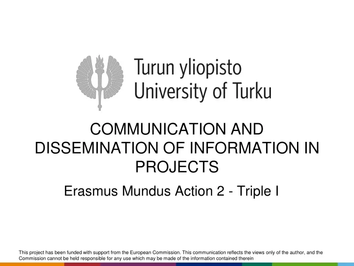 communication and dissemination of information in projects