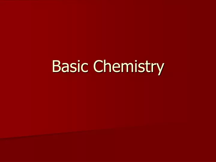 basic chemistry