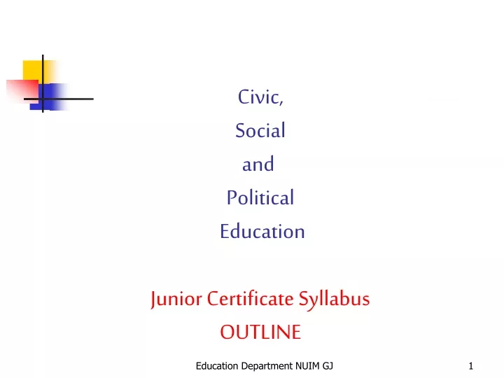 civic social and political education junior