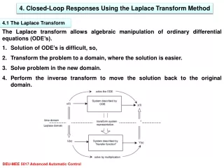 4.  Closed - Loop Responses Using  the Laplace  Transform Method
