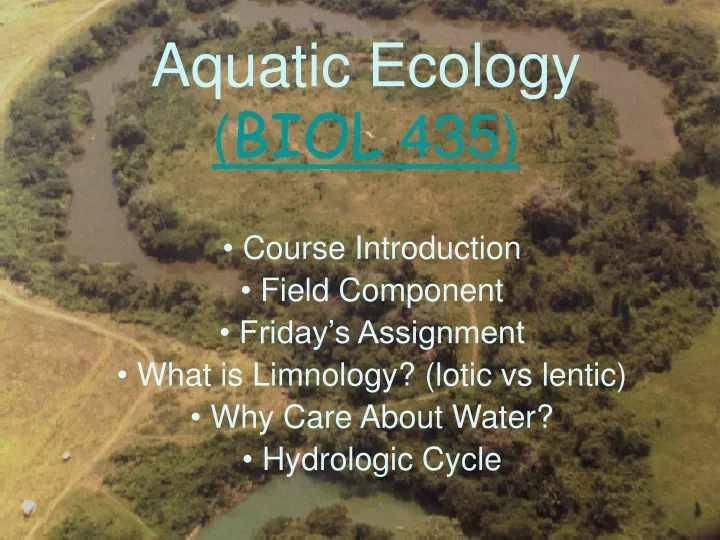 aquatic ecology biol 435