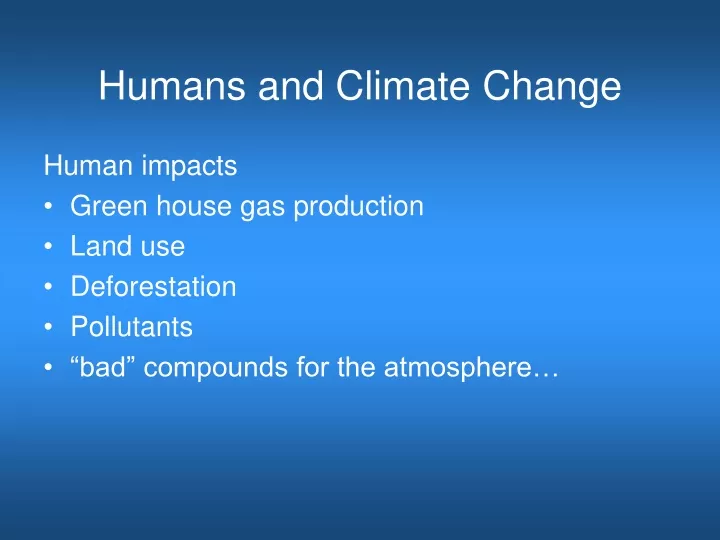 humans and climate change