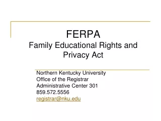 FERPA Family Educational Rights and Privacy Act