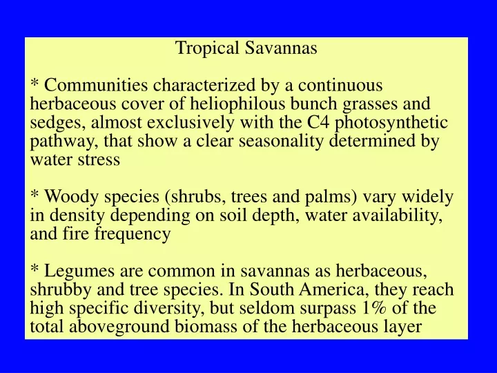 tropical savannas communities characterized
