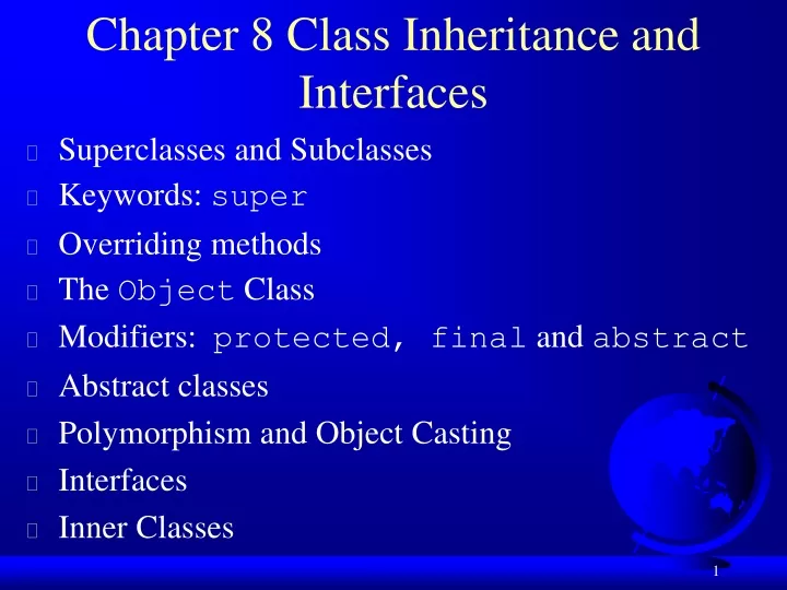 chapter 8 class inheritance and interfaces