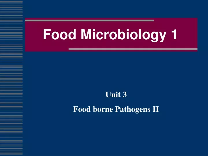 food microbiology 1
