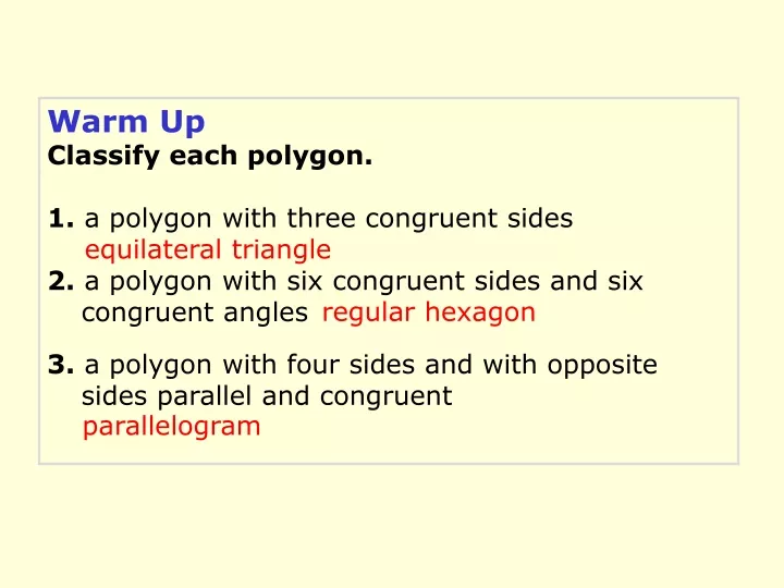 warm up classify each polygon 1 a polygon with