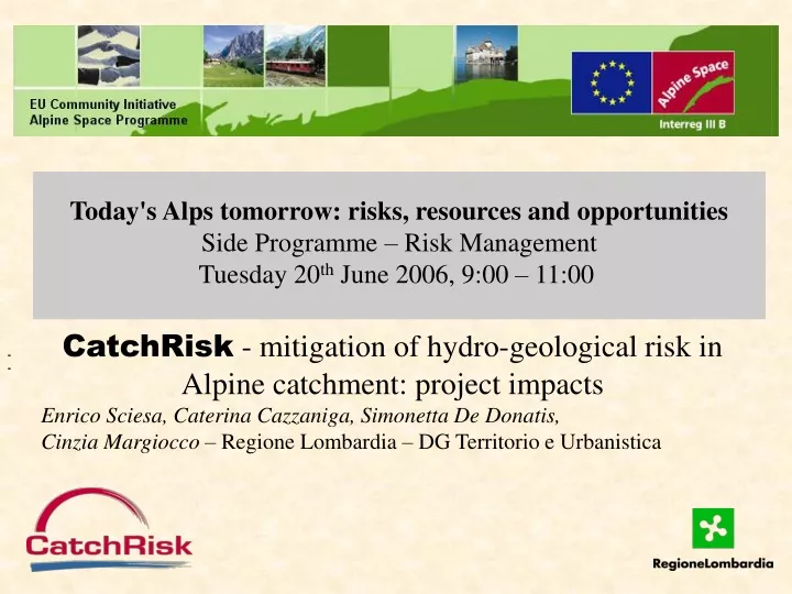 today s alps tomorrow risks resources