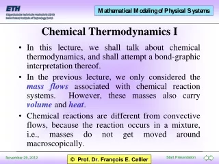 Chemical Thermodynamics I