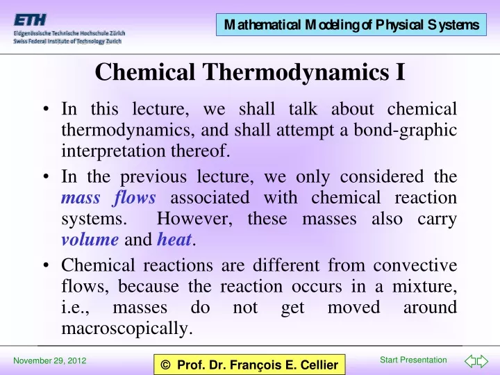 chemical thermodynamics i
