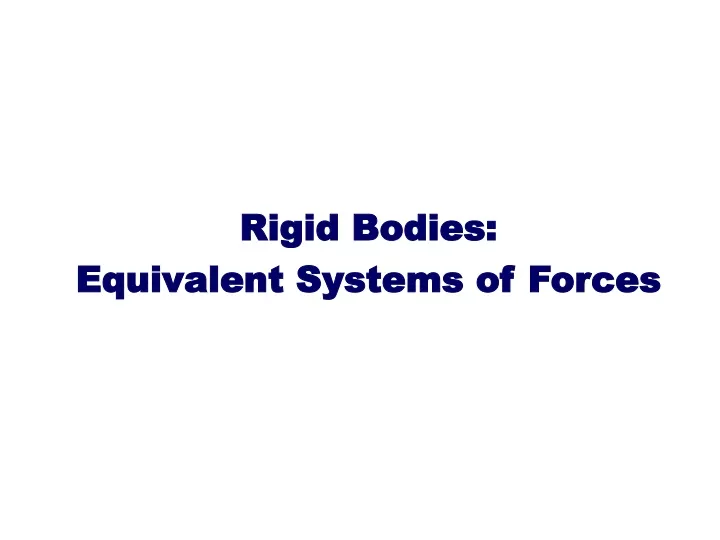 rigid bodies equivalent systems of forces