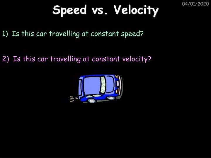 speed vs velocity