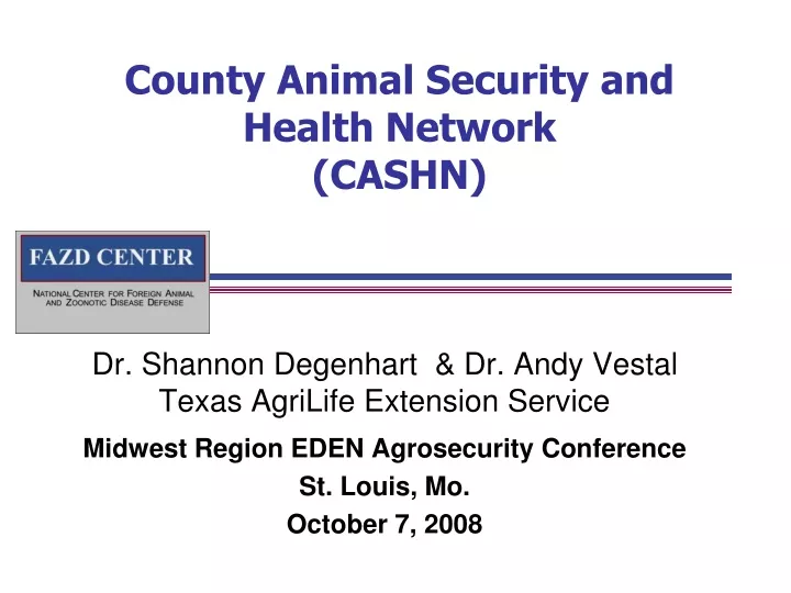 county animal security and health network cashn