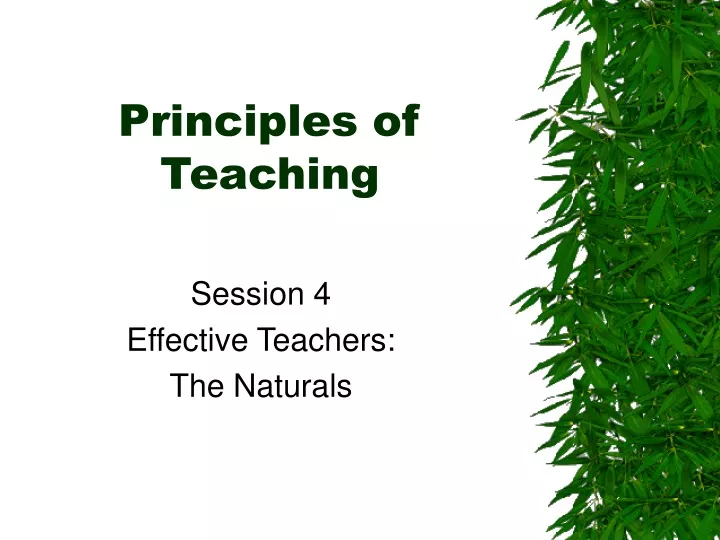 principles of teaching