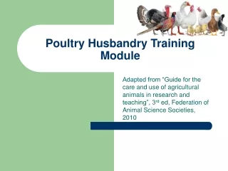 Poultry Husbandry Training Module