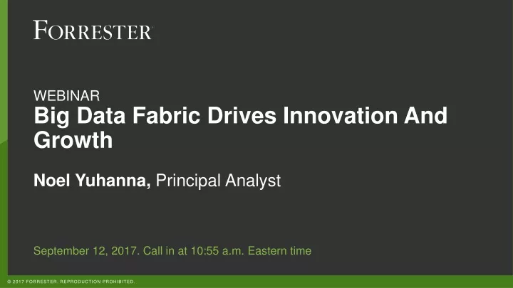 webinar big data fabric drives innovation and growth