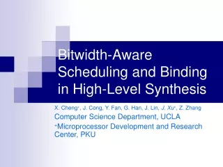 Bitwidth-Aware Scheduling and Binding in High-Level Synthesis