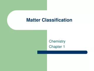 Matter Classification