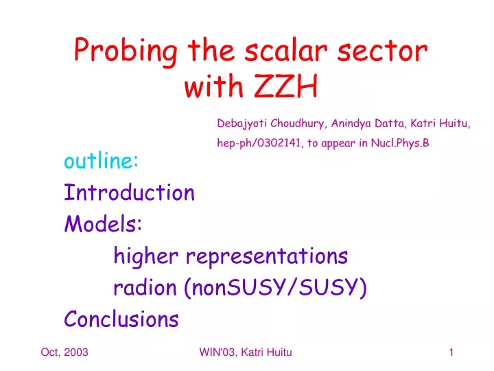 probing the scalar sector with zzh