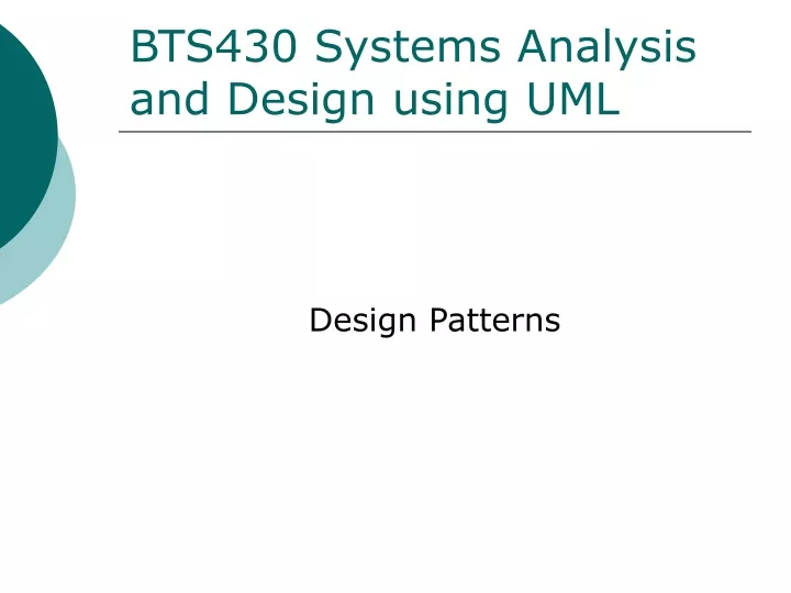 bts430 systems analysis and design using uml