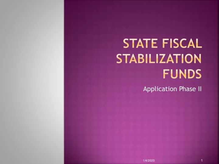 state fiscal stabilization funds