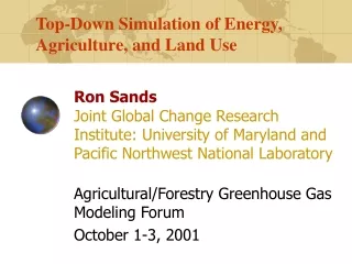 Agricultural/Forestry Greenhouse Gas Modeling Forum October 1-3, 2001