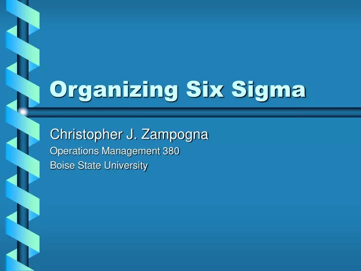 organizing six sigma