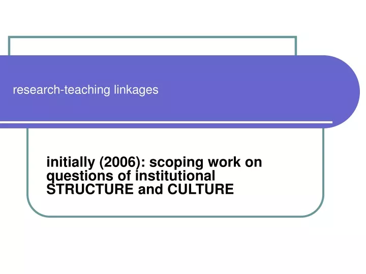 research teaching linkages