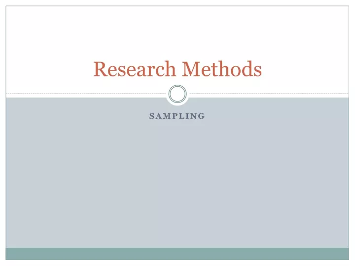 research methods