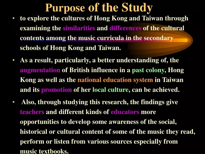 purpose of the study