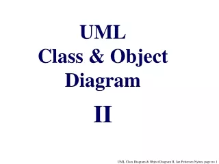 UML  Class &amp; Object Diagram II