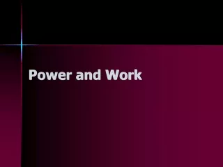 Power and Work