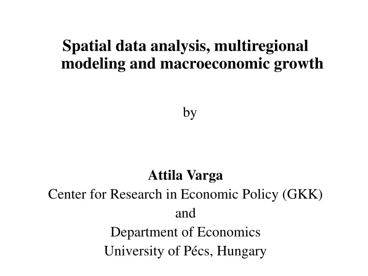 spatial data analysis multiregional modeling