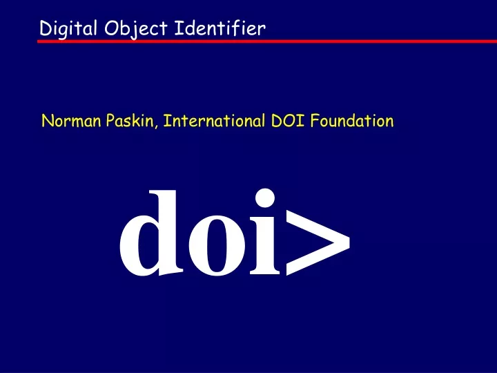 digital object identifier