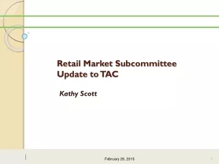Retail Market Subcommittee  Update to TAC