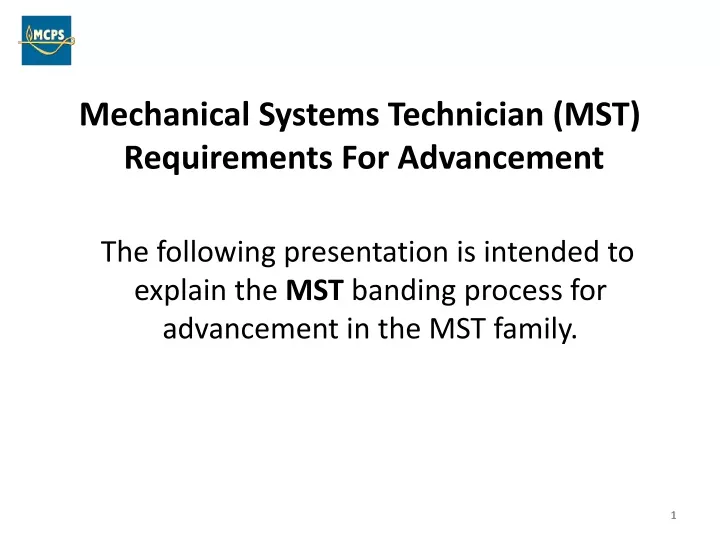 mechanical systems technician mst requirements for advancement