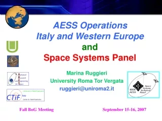 AESS Operations  Italy and Western Europe and Space Systems Panel