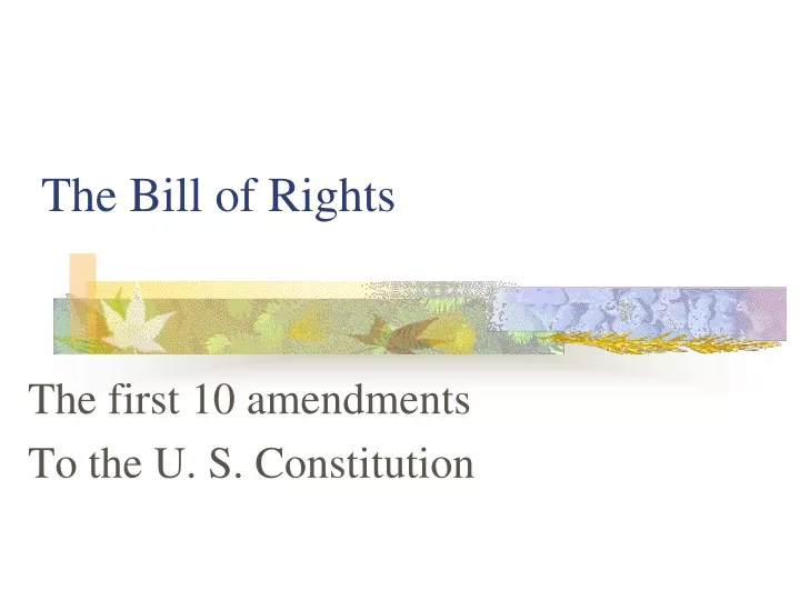 the bill of rights