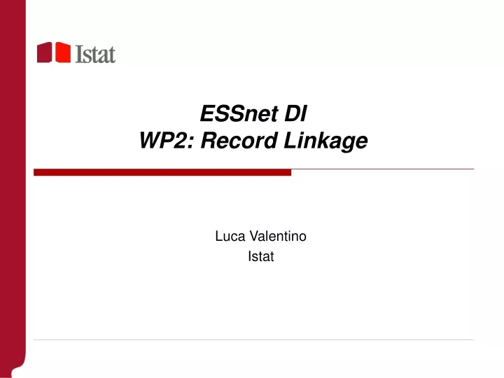 essnet di wp2 record linkage