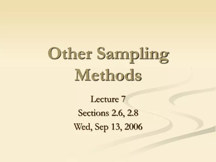 other sampling methods