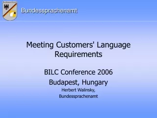 Meeting Customers' Language Requirements