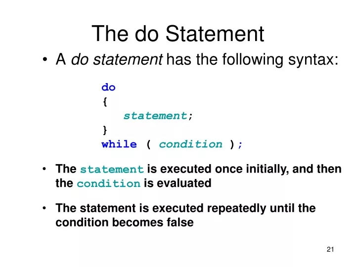 the do statement
