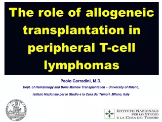The role of allogeneic transplantation in peripheral T-cell lymphomas